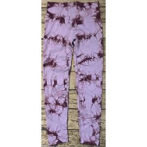 Unbranded Women’s Red Tie Dye Sculpting Seamless Active Wear Leggings Size S